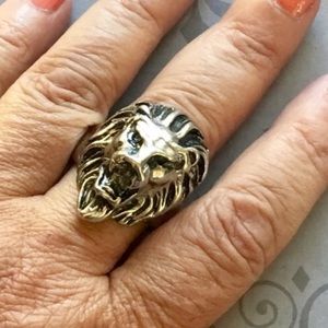 Fierce Lion Ring Heavy Sculpted Jungle Animal Size 12.5